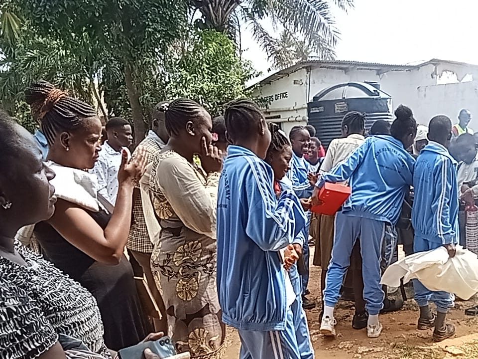 Learners and teachers at a safety class at Young Masters Academy, Likoni, Mombasa